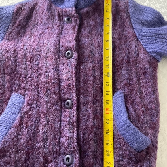 Donegal Design Handwoven Mohair Wool Blend Jacket Sweater Cardigan - Picture 5 of 10